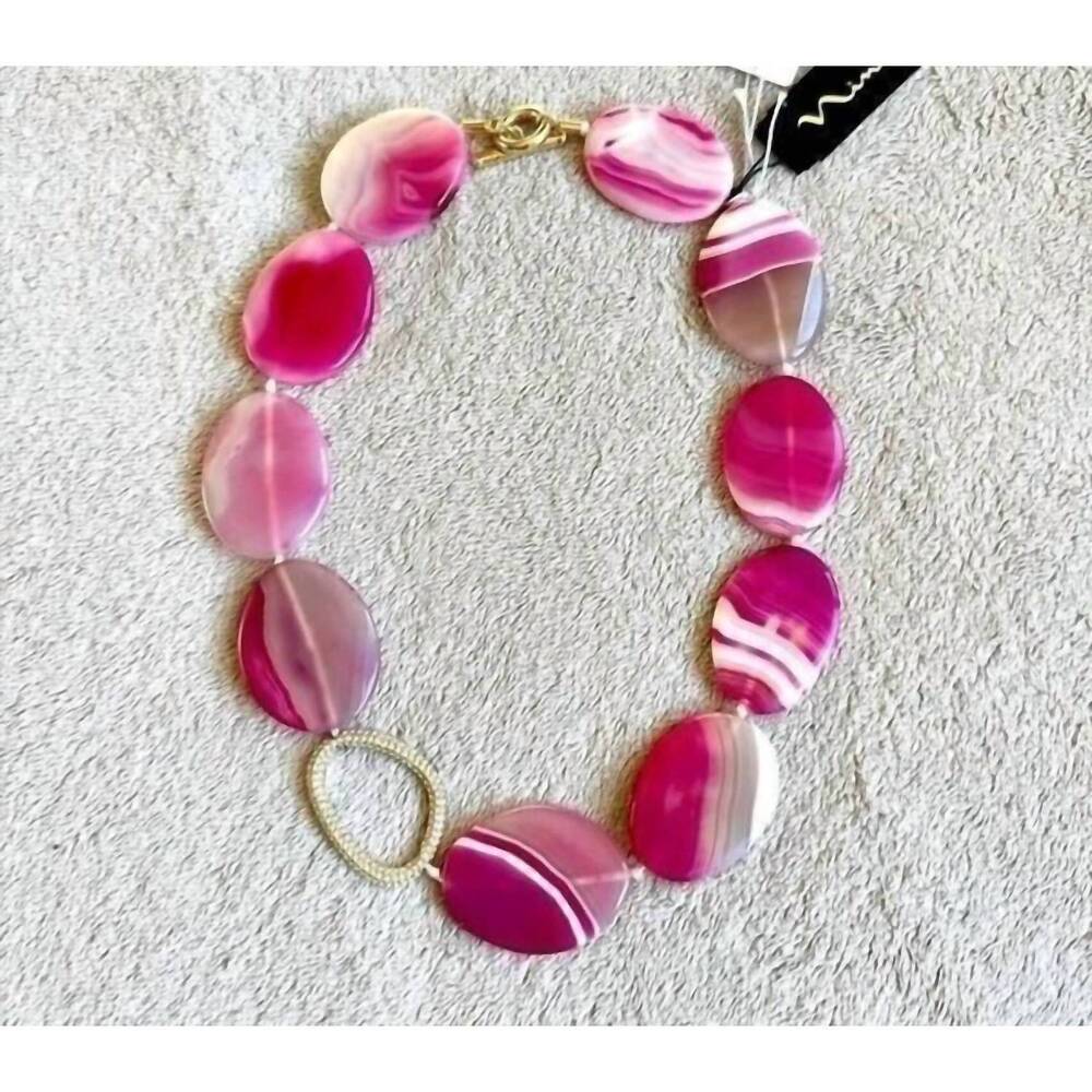 NEW NINA women's agate necklace in pink